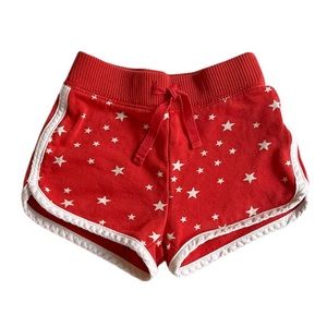 Baby Gap red with stars retro track style shorts Size 12-18 months